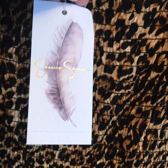 Jessica Simpson brand size L pullover cap sleeve blouse- animal print- NWT - Picture 7 of 8